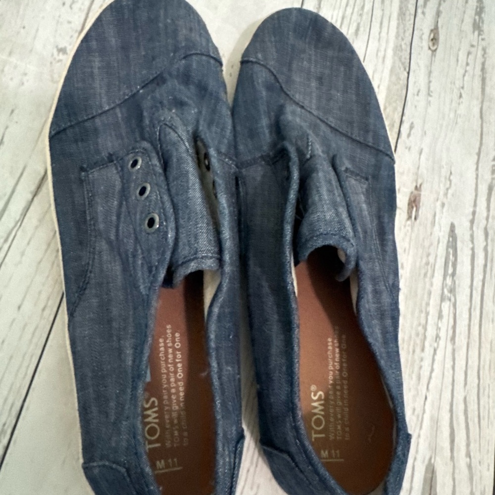 Toms Blue Denim Slip-On Loafers